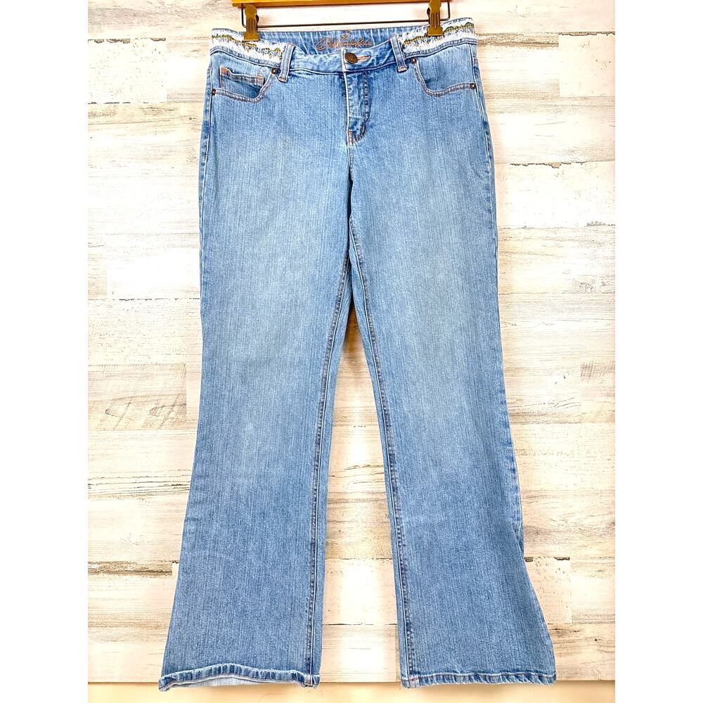 Bob Timberlake Vintage Womens 8 Embroidered Fringe Jeans 90s Retro Boho